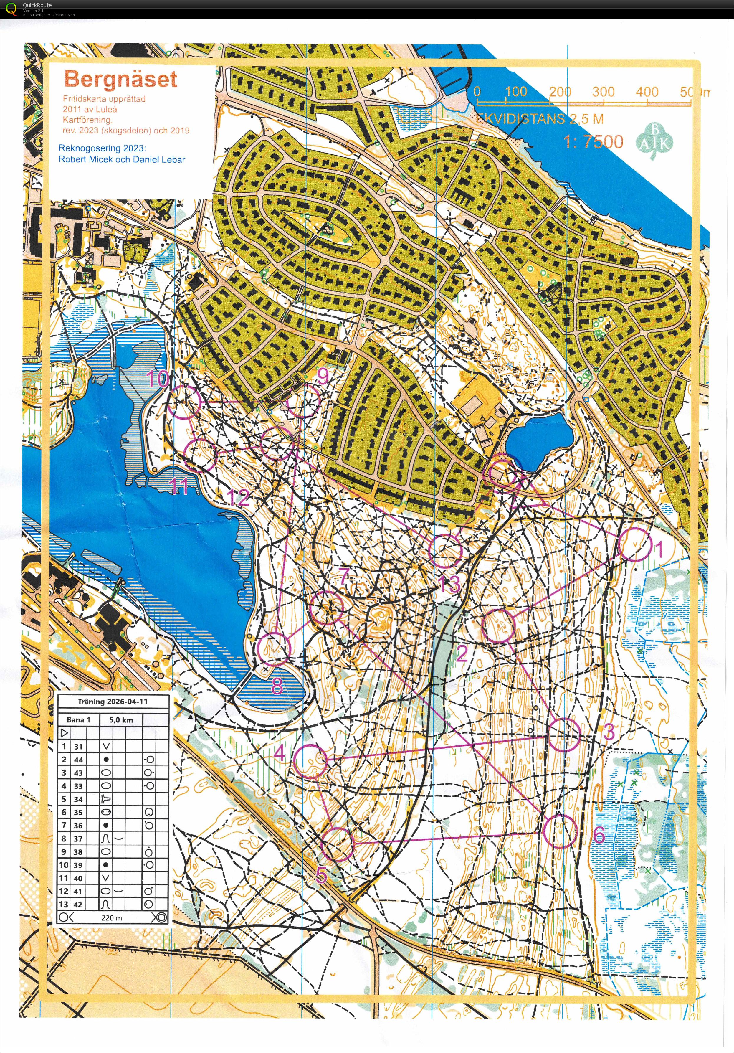 Bergnäsets Orienteringsträning 2026-04-11 (11/04/2026)